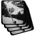 Vintage Swiss Man Blowing a Giant Alpine Horn Black and White - Set Of 4 Ceramic Tile Coasters