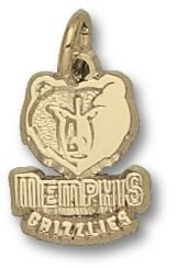 Memphis Grizzlies Logo 3/8" 10K Charm/Pendant