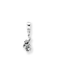Dangling Monkey Charm in Silver for 3mm Charm Bracelets