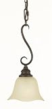 Murray Feiss P1095GBZ One-Light Morningside Collection Mini Pendant, Grecian Bronze with Cream Snow Glass Shade