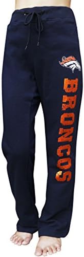 Womens Denver Broncos Fans Sporty Vintage Style Lounge Pants - Navy & Orange (Size: L)
