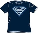 Superman CYBER SHIELD Adult Navy Blue T-shirt Tee Shirt