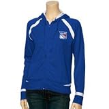New York Rangers Royal Blue Pleather Varsity Full Zip Jacket