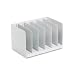 Buddy Products 570-32 Six-section recycled steel book rack with dividers, platinum