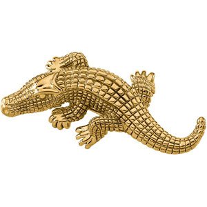 Childrens Toyshop  Jewelry : 14K Yellow Gold Electroform Alligator Brooch