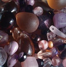 200 gr Czech Glass Bead Mix Shades of Purple and Pink