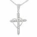 Tressa Sterling Silver Heart and Cubic Zirconia Cross Necklace