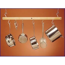 J.K. Adams PR-36-GRY 36-by-12-Inch Mini-Bar Pot Rack, Grey