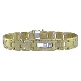 1.12 CT Men's Diamond Bracelet 18K Italian Yellow Gold (VS Clarity, 70 Grams)