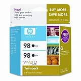 Original HP 98 Black Ink Cartridge Twin-Pack, Retail Packaging