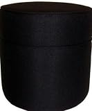 Round Microsuede/Microfabric Ottoman Stool Coffee Table -BLACK
