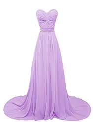 Chiffon Flowy Lace-Up Bridesmaid Dress/Prom Dress 