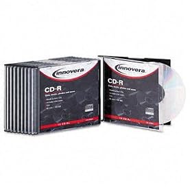 Innovera Cd-R Discs, 700Mb 80Min, 52X, W Slim Cases, Blank Surface, Sr, 10 Pk by Innovera