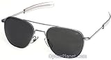 American Optical Flight Gear Original Pilot Sunglasses, 52mm lens, Matte Chrome Frame, True Color 30060