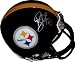 Troy Polamalu Autographed/Hand Signed Pittsburgh Steelers Mini Helmet Silver Sig