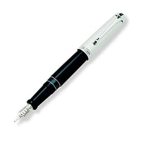 Aurora 88 Ottantotto 801 Chrome Cap  Black Resin Large Fountain Pen
