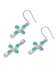 Sterling Silver Sets With Stone - Cross