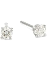 IGI Certified Platinum Round Stud Earrings(1/4 Ctw, F Color, Vs2 Clarity)