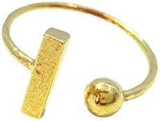 Bar and Ball Simple Modern Ring, Gold and Silver, Minimalist, Adjustable Ring (Gold)