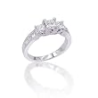 3 Diamond Princess Cut Anniversary Ring 1/2 ct. in 14K White Gold