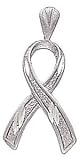Jewelry : Charm - 14kt White Gold Breast Cancer Pendant