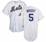 David Wright New York Mets Authentic Home Pinstripe Jersey, With #5 (Size 56) from Majestic Athletic