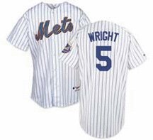 David Wright New York Mets Authentic Home Pinstripe Jersey, With #5 (Size 56) from Majestic Athletic