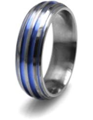 7mm Gray Titanium Dome Ring with Colored Anodized Color Inlay