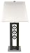 Pelota Table Lamp - Dark Walnut Finish / Satin Steel / Off White Shade