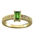 14K Yellow Gold Chatham Created Emerald and Diamond Ring