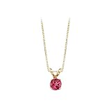 14K Yellow Gold 1/4 ct. Pink Topaz Pendant with Chain
