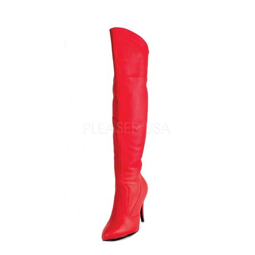PleaserUSA High-Heels-Lederstiefel Vanity-2013 rot Gr. 37,5