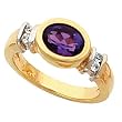 14K Two-Tone Gold Amethyst and Diamond Ring