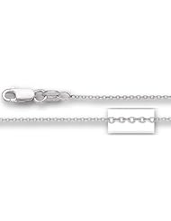 14K White Gold Round Cable Link Chain ( Width 1.1 mm)