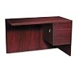 HON Company Products - Right Return, 48"Wx24"Dx29-1/2"H, Mahogany - Sold as 1 EA - Well-built cost-effective wood furniture is the perfect solution for a growing business. Square edges and full modesty panels give this series a clean, streamlined look. Durable easy care thermal-fused laminate resists scratching and stains. Desks and credenzas feature one box and one file drawer in each pedestal. File drawers extend fully on long-lasting, steel ball-bearing suspensions and include hangrails for l