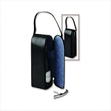 Single Zippered Wine Bottle Holder in Black