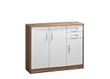 Maja 49092835 Kommode 1072 x 876 x 370 mm Baltimore-Nussbaum-Nachbildung, wei&szlig; uni