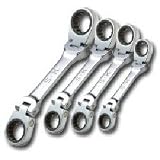SK Hand Tool 89430 4 Piece Stubby Flexible Double Box Locking Flex G-Pro Metric Wrench Set