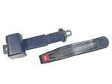 2-Point Retractable Lap Seat Belt, Navy, with Rigid, Contoured Push Button Release Sleeve