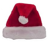 Red Plush Santa Claus Hat (One size fits most)