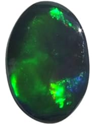 O&G Australia Natural Lightning Ridge Solid Black Opal Gemstone (0.33cttw)