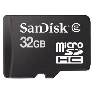 SanDisk 32GB MicroSD SDHC Class 2 with MicroSDHC Adapter and USB Reader (Bulk Packaging)