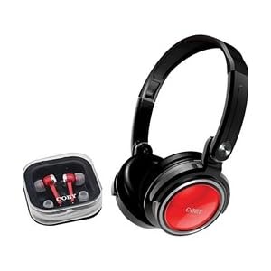Coby Jammerz Headphones with Earclips CV215RED (Red)