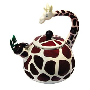 Animal Kettle 2.8 Quart Whistling Enamel on Steel Giraffe Tea Kettle