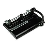 Master 1340PB - 40-Sheet Lever Action Two- to Seven-Hole Punch, 13/32 Diameter Holes, Black