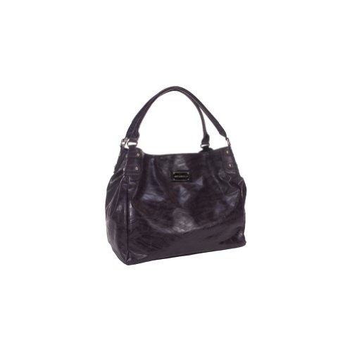 Zebra Tote Diaper Bag - Eggplant