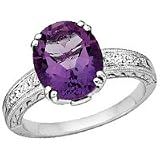 14kt. White Gold, Amethyst & Pink Tourmaline Ring with Diamonds