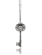 LAVISHY Antiqued Silver Plated Royal Skeleton Key Necklace - 32" Chain 2.5" Drop