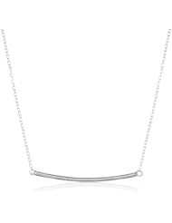 Polished Sterling Silver Bar Necklace, 19"