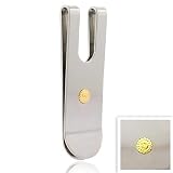 Genuine 18K Gold sun emblem Stainless Steel Money Clip